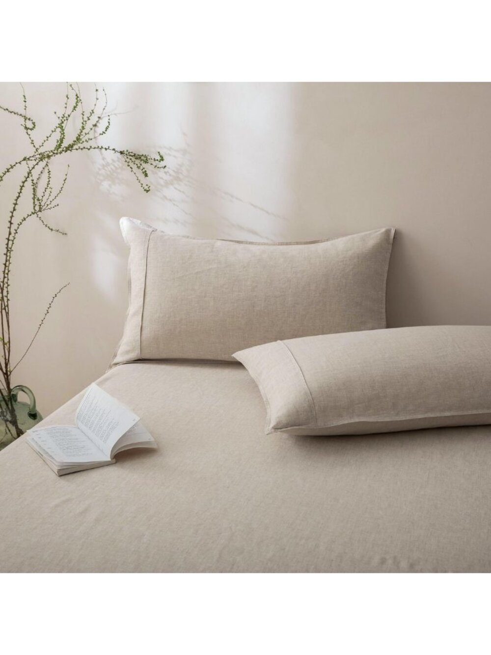 100% French Linen King Pillow Cases Set of 2 | Soft, Breathable, Luxury Bedding